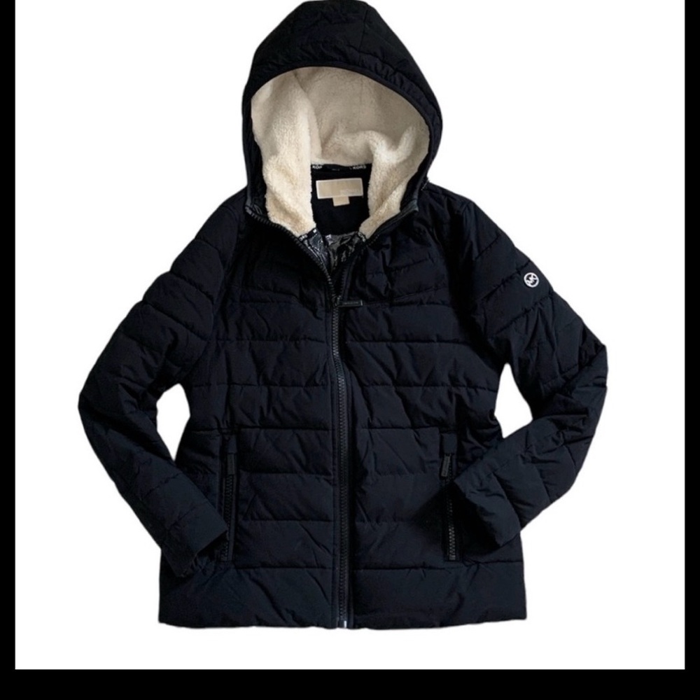 Michael Kors Women's Black Winter Hooded Jacket Size Medium
